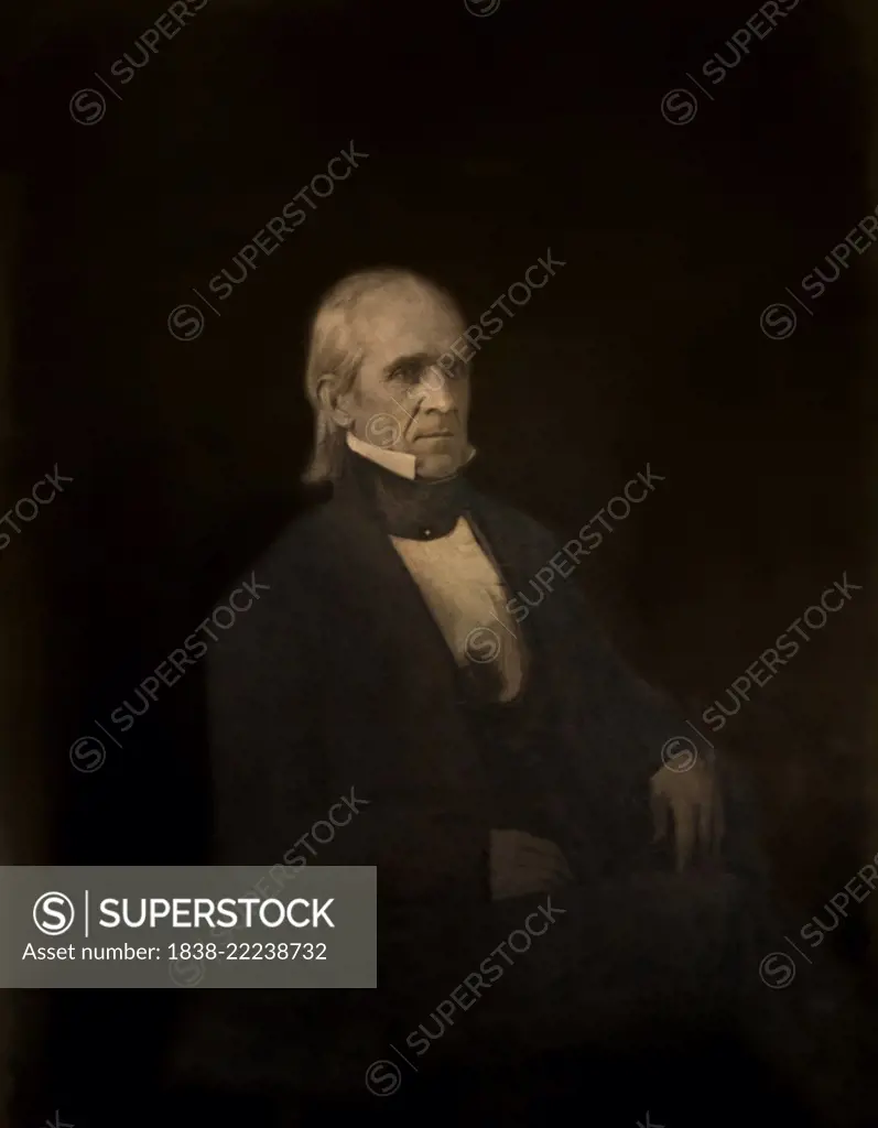 James K. Polk (1795-1849), 11th President of the United States, Seated Portrait, Mathew Brady, 1849