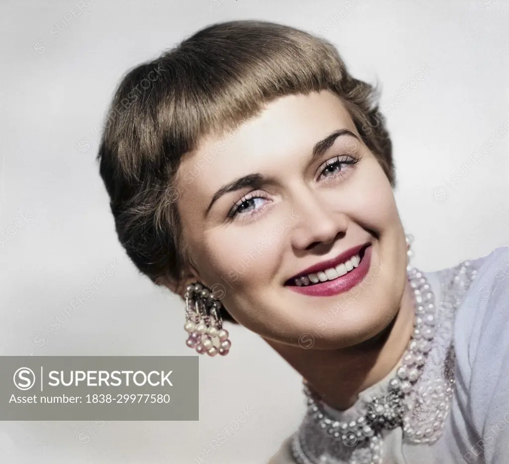 American Actress Marcia Henderson, head and shoulders Publicity Portrait,  Universal Pictures, 1953 - SuperStock