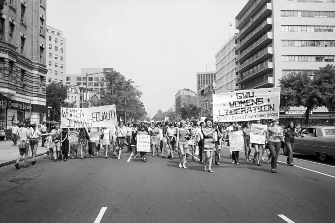 Women's March for Equal Rights from Farrugut Square to Lafayette Park, Washington, D.C., USA, Warren K. Leffler, August 26, 1970