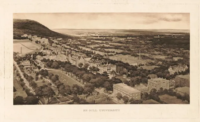 McGill University, Artist Harley D. Nichols, Photogravure Print by Manhattan Photogravure Co., NY, Published by Harley D. Nichols, 1915