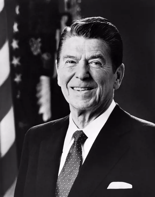 U.S. President Ronald Reagan, head and shoulders Portrait, Washington DC, USA, official White House Photograph, 1981