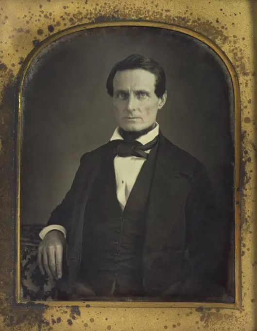 Jefferson Davis (1808-89), American Politician, served as President of the Confederate States during American Civil War, Mississippi State Senator and Congressman before American Civil War, U.S. Secretary of State under Franklin Pierce, half-length Portrait, Daguerreotype, Unidentified Artist, 1846