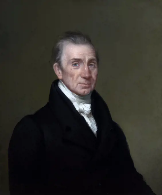 James Monroe (1758-1831), 5th President of the United States, Head and Shoulders Portrait, Oil on Canvas, Chester Harding, 1829