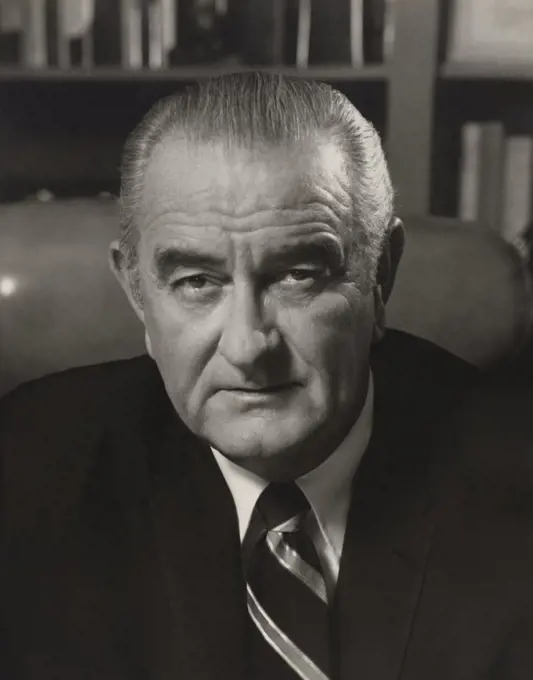 Lyndon B. Johnson (1908-1973), 36th U.S. President, head and shoulders Portrait, Oscar White, Pach Brothers Studio, 1965 