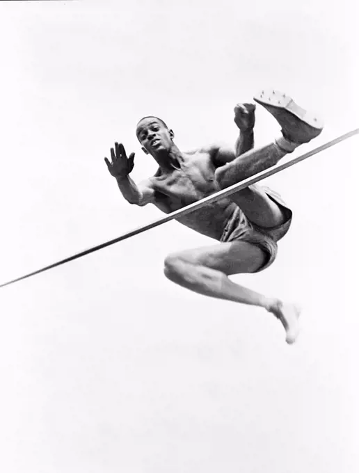 Cornelius Johnson, Olympic Gold Medal Winner in High Jump, low-angle view,  U.S. Office of War Information, 1936