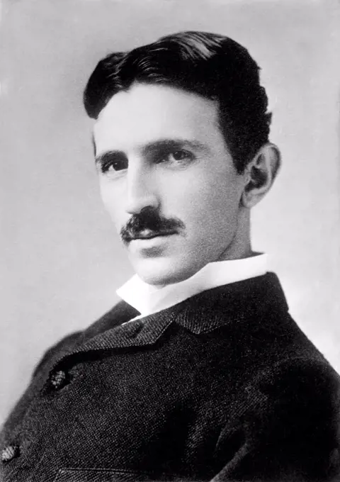 Nicola Tesla (1856-1943), Serbian-American Inventor, Engineer and Futurist, head and shoulders Portrait, Napoleon Sarony, Bain News Service, 1890