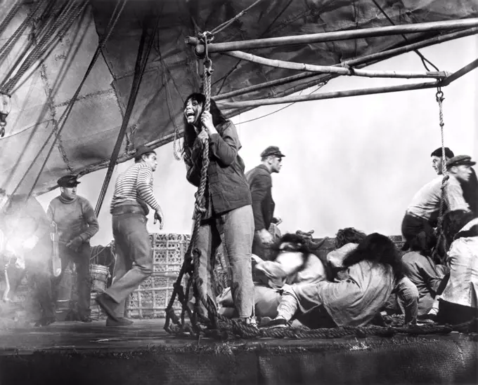 Vivianne Manku, on-set of the Film, "Confessions Of An Opium Eater", aka "Souls For Sale", "Evils Of Chinatown", Allied Artists, 1962