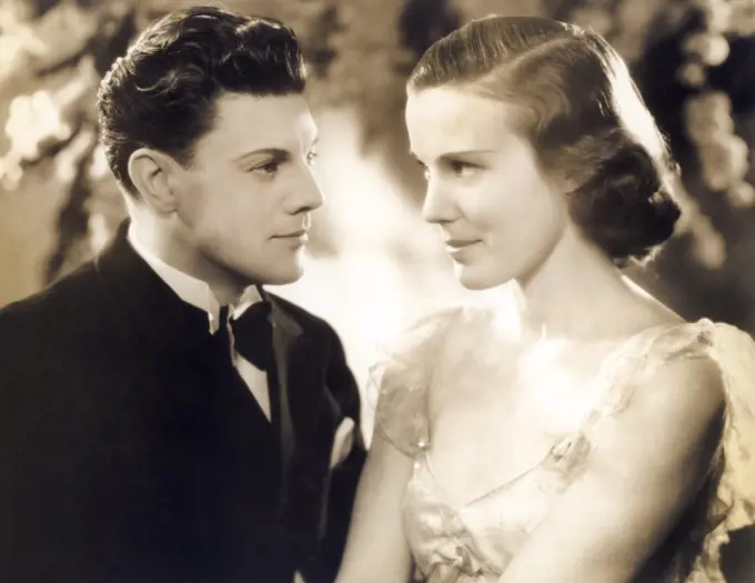 Ivan Brandt, Joan Gardner, on-set of the Film, "Forever Yours", Original Title: "Forget Me Not", United Artists, Grand National Pictures, 1936