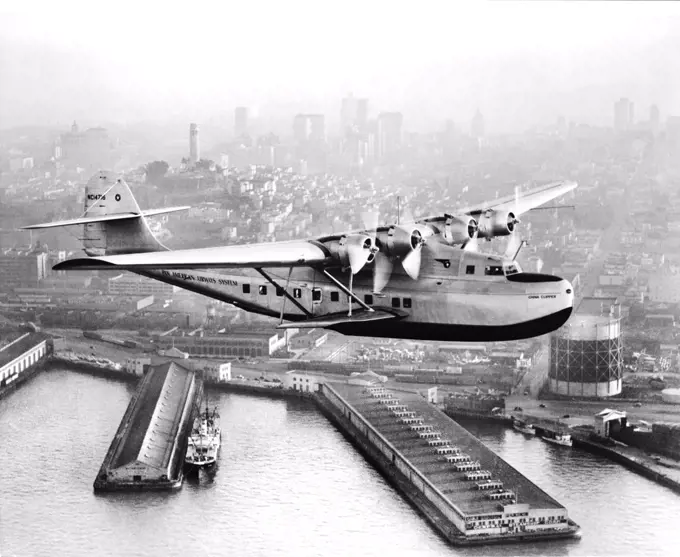 Pan American Airways "China Clipper" over San Francisco, California, USA, Clyde H. Sunderland, July 1936