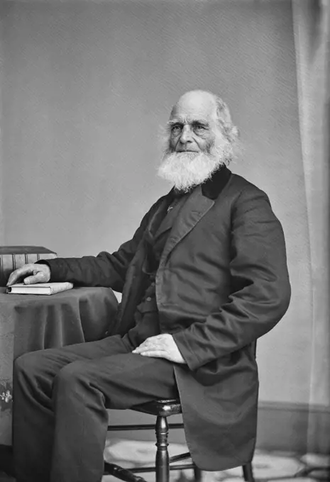 William Cullen Bryant  (1794-1878), American Poet, Journalist and Editor of New York Evening Post, Seated Portrait, Mathew Brady Studio, 1860-1870