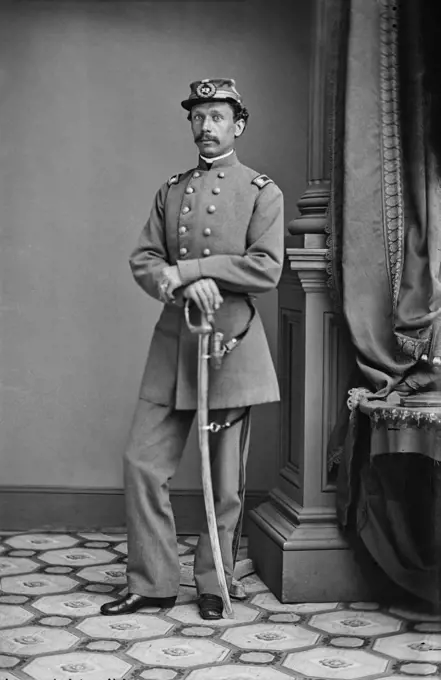 Julius Stahel (1825-1912), Union Army General during American Civil War, recipient of Medal of Honor for his actions at the 1864 Battle of Piedmont, full-length portrait, Mathew Brady Studio, 1860-1869