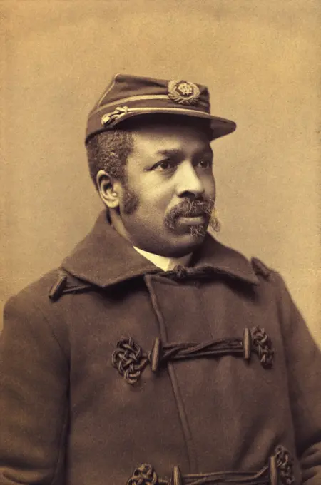 Christian Fleetwood (1840-1914), African American Officer for Union Army during the American Civil War, recipient of Medal of Honor for his actions at the 1864 Battle of Chaffin's Farm, Merritt & VanWagner, 1890