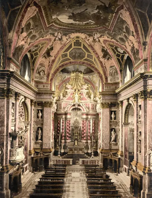 Scalzi, Interior, Venice, Italy, Photochrome Print, Detroit Publishing Company, 1900