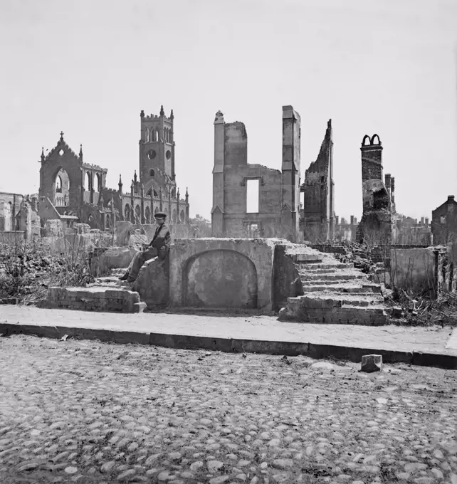 Ruins from American Civil War, Charleston, South Carolina, USA, 1865