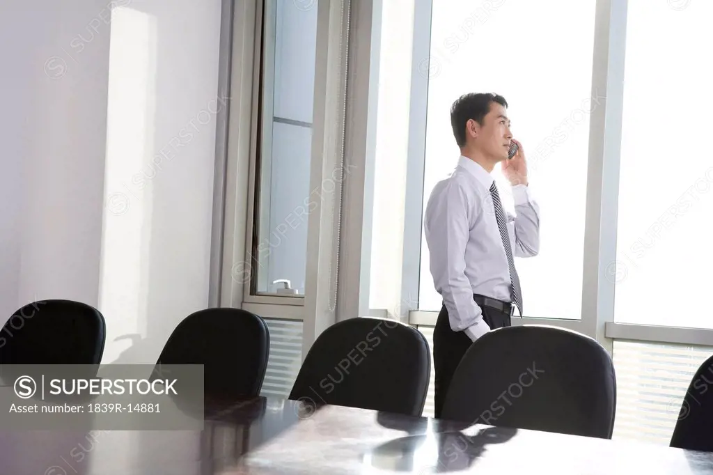 Businessman in a conference room