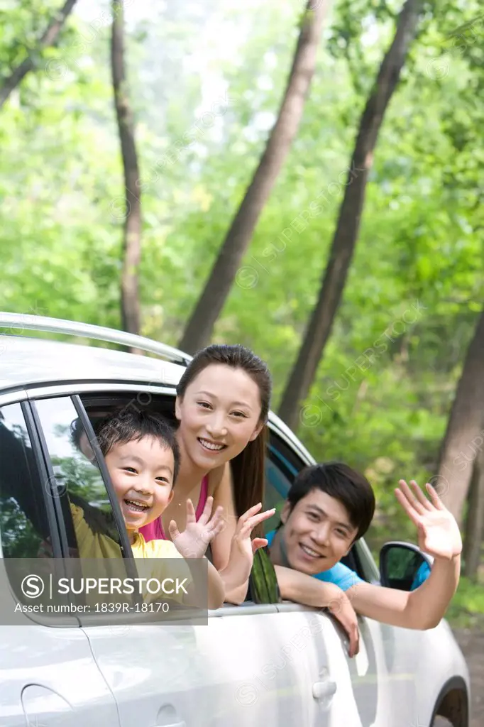 Family on a road trip