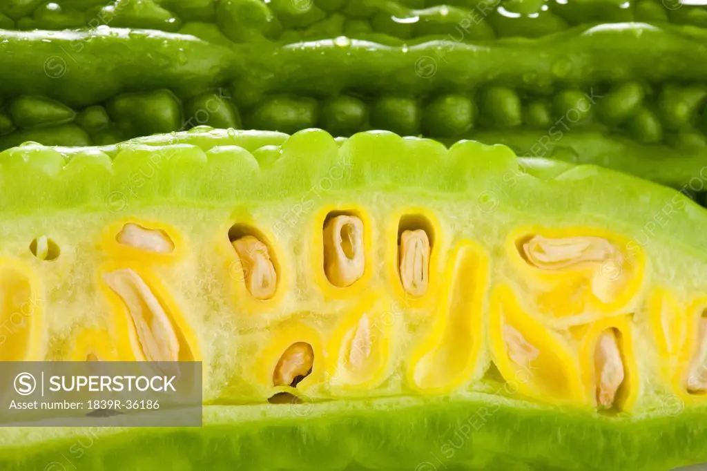 Cross section of bitter melon