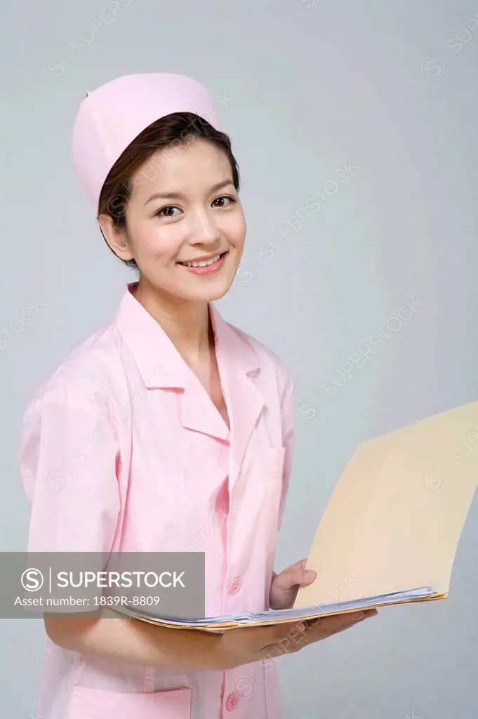 Nurse in pink uniform