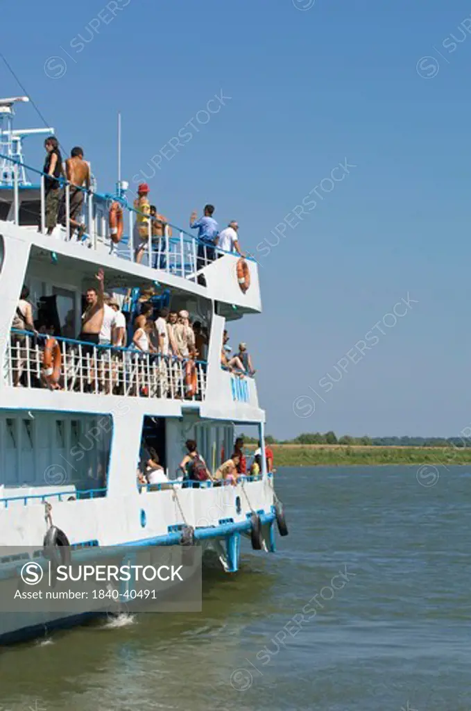 Ferry Tulcea - Sfantu Gheorghe passing Mahmudia, The Danube Delta, Dobrogea, Romania