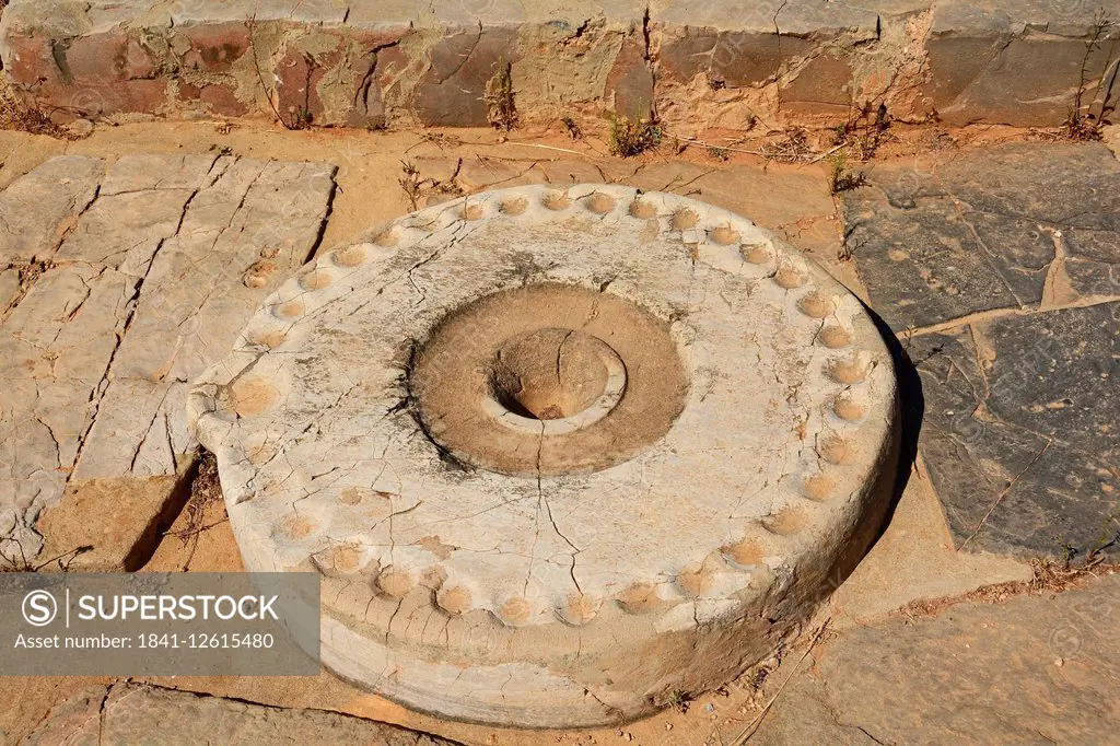 Altar stone, Minoan archaeological site Malia, Crete, Greece