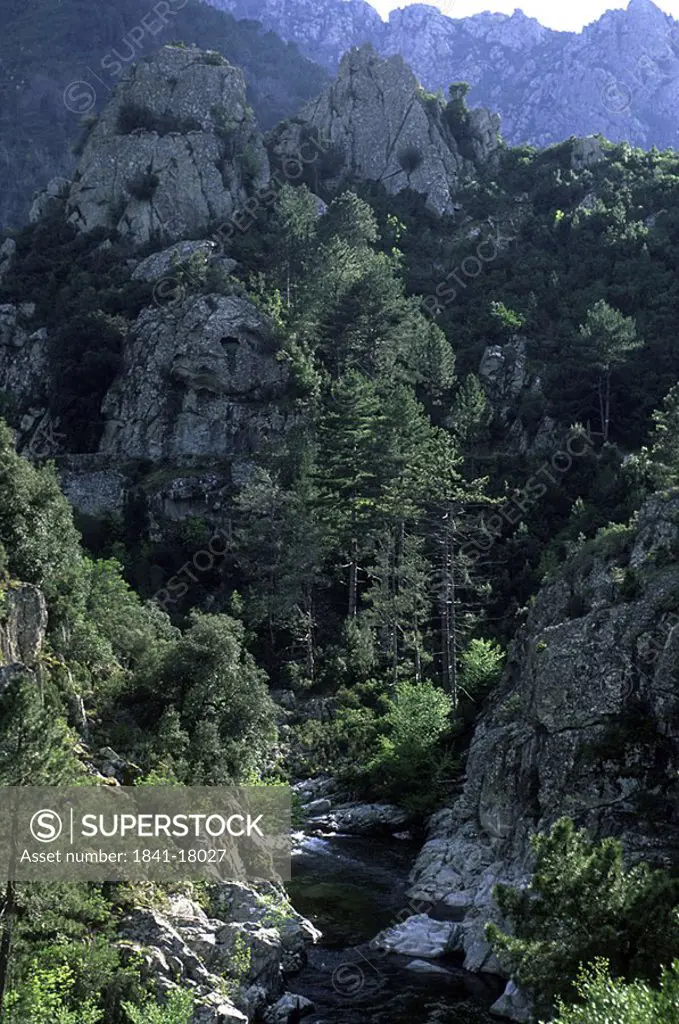 High angle view of ravine in valley, France