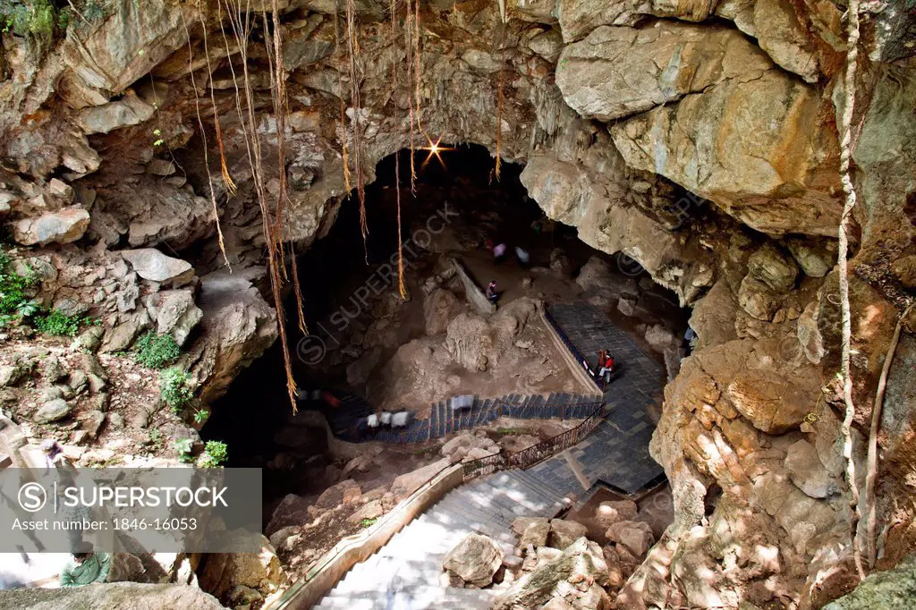 Entrance of a cave, Borra Caves, Ananthagiri Hills, Araku Valley, Visakhapatnam, Andhra Pradesh, India