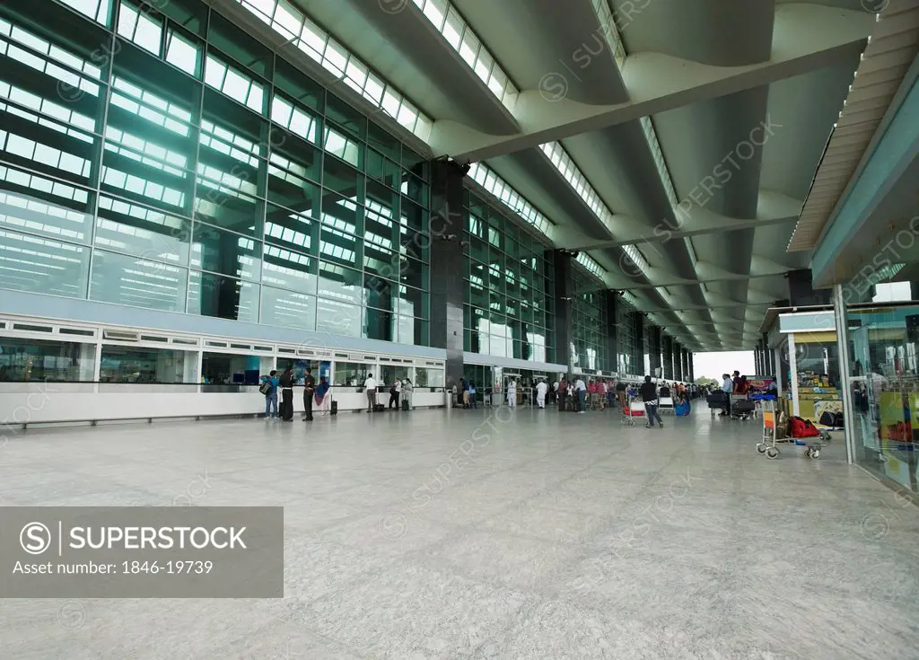 Interiors of an airport terminal, Bengaluru International Airport, Devanahalli, Bangalore, Karnataka, India