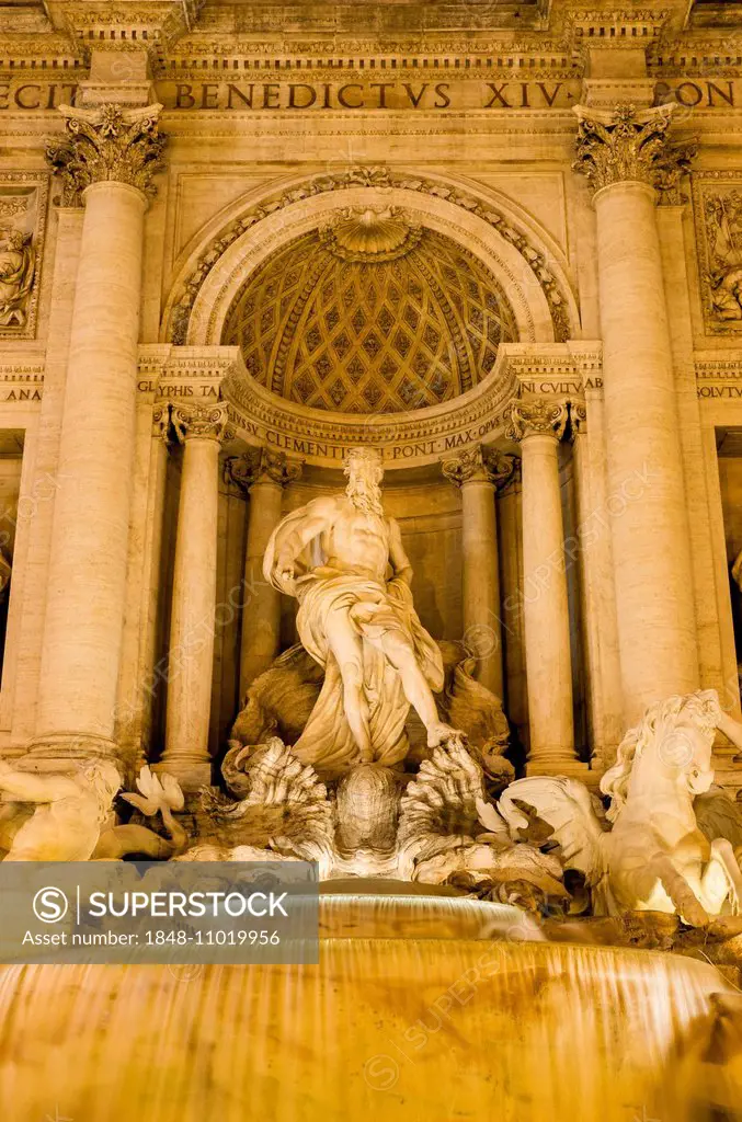 Oceanus by Pietro Bracci, Trevi Fountain, Fontana di Trevi, 1732-1762, late Baroque, Rome, Lazio, Italy