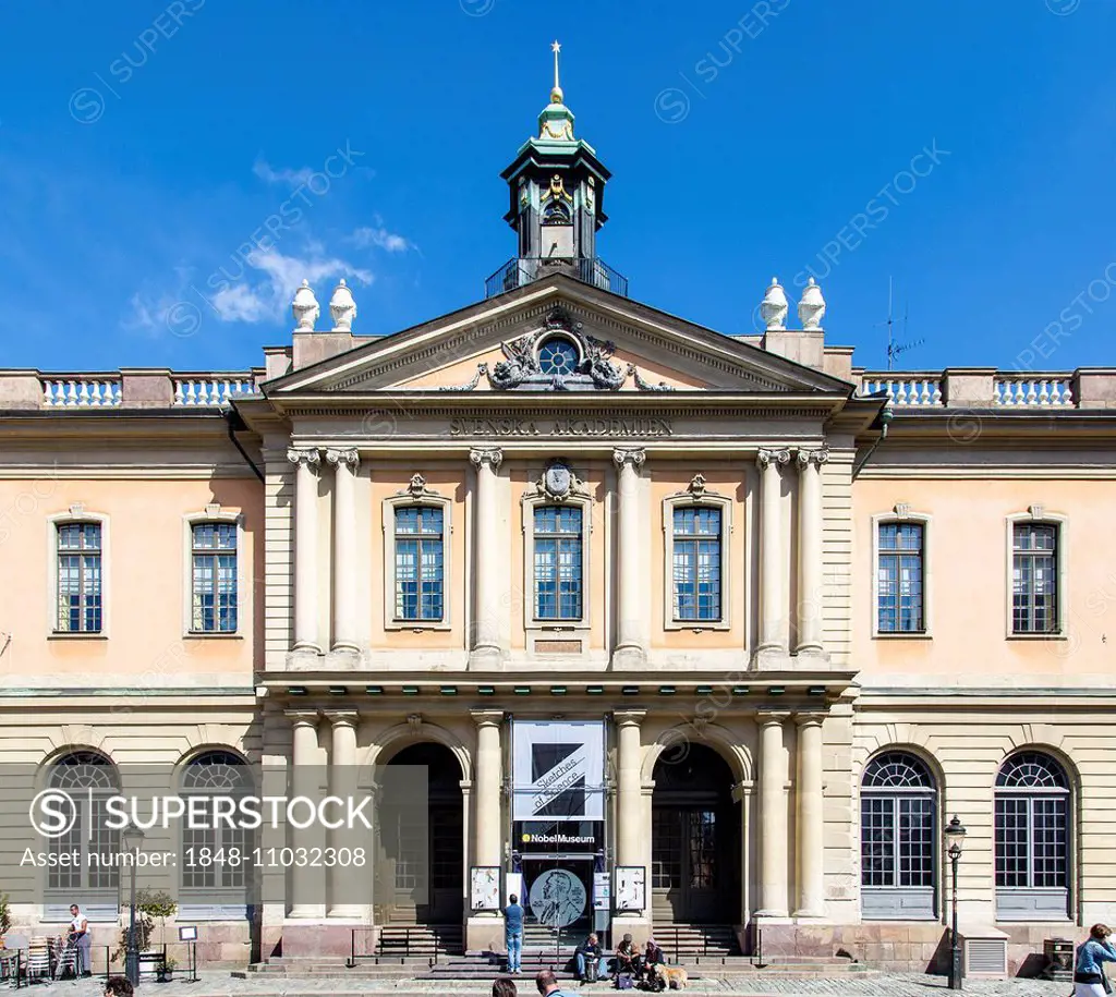 Swedish Academy of Sciences, Svenska Akademien, former stock exchange building, Börshuset, Stortorget square, historic centre, Gamla stan, Stockholm, ...