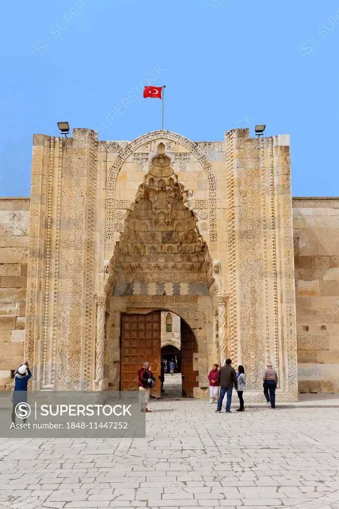 Main portal, Seljuk Sultan Han Caravanserai, Sultanhani Kervansaray, Silk Route, Aksaray Province, Central Anatolia Region, Anatolia, Turkey