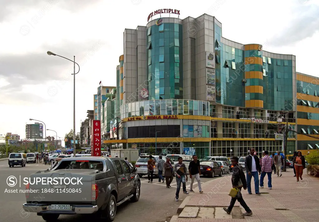 Edna Mall supermarket with the Matti Multiplex cinema, Medhane Alem Circle, Addis Ababa, Ethiopia