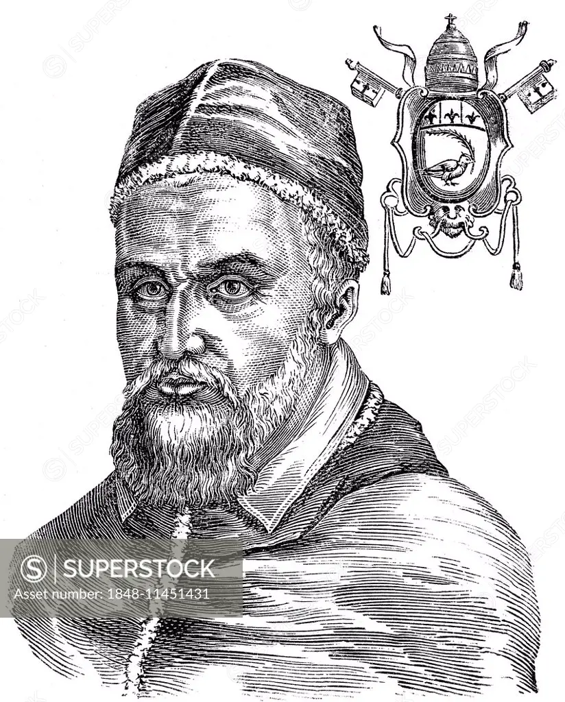 Pope Innocent X or Innocentius X, 1574-1655, born Giovanni Battista Pamphili, Innozenz X, historical illustration