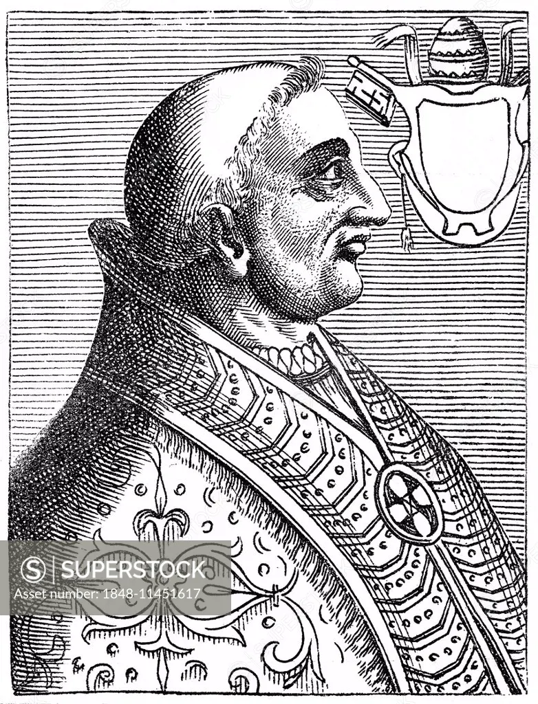 Pope Severinus, historical illustration