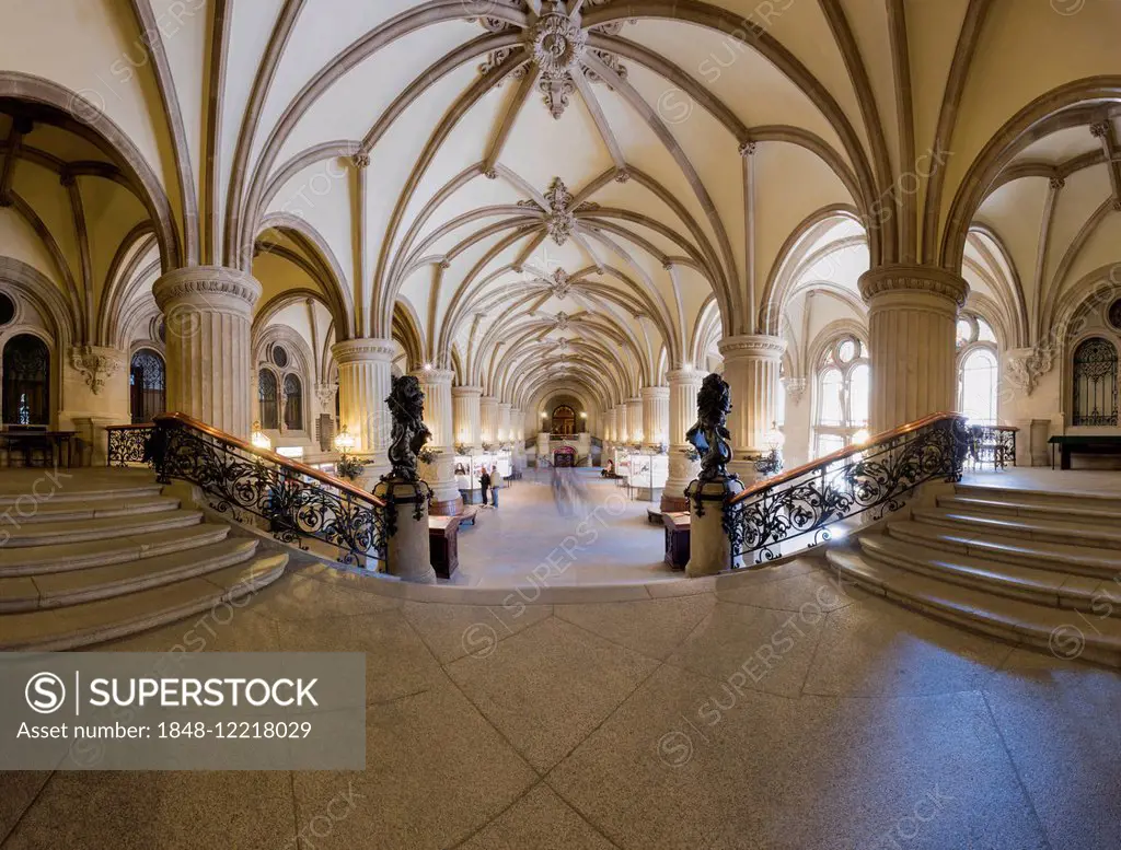 Interior, Hamburg town hall, Hamburg, Germany