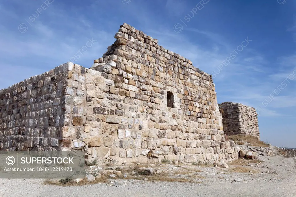 Ruins of Kerak Castle, a crusader castle, built in 1140, at that time Crac des Moabites, Al Karak or Kerak, Jordan