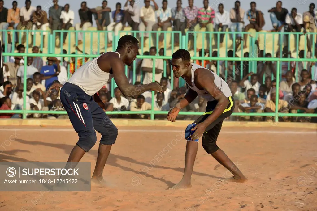 Nuba fighting, Nuba Wrestling, Haj Yusef district, Kharthoum, Sudan