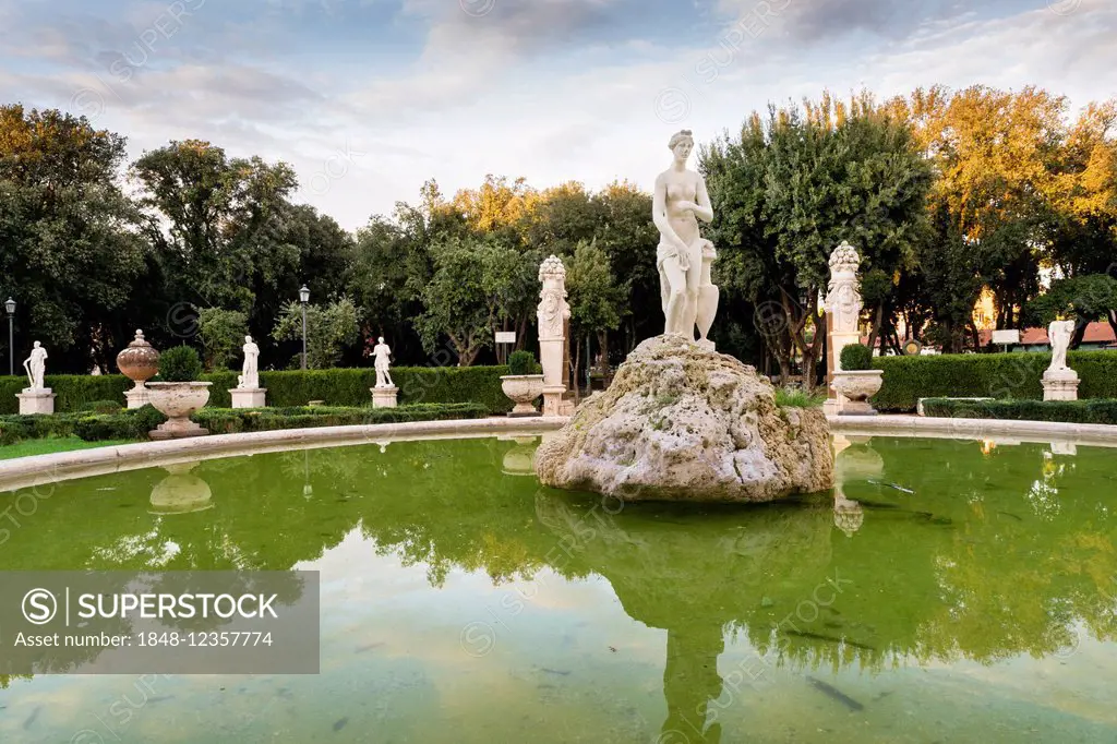 Venus fountain in the park of Villa Borghese, Rome, Lazio, Italy