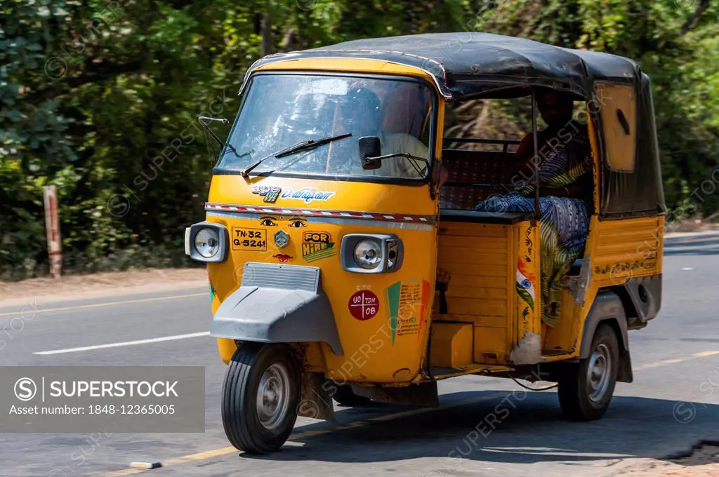 Close-up of an auto rickshaw, Chennai, Tamil Nadu, India Stock