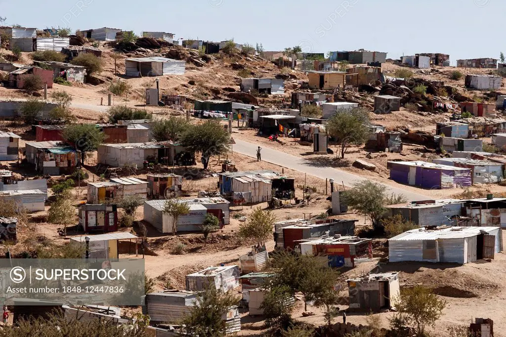 Shacks, shantytown, township, Katutura, Windhoek, Namibia