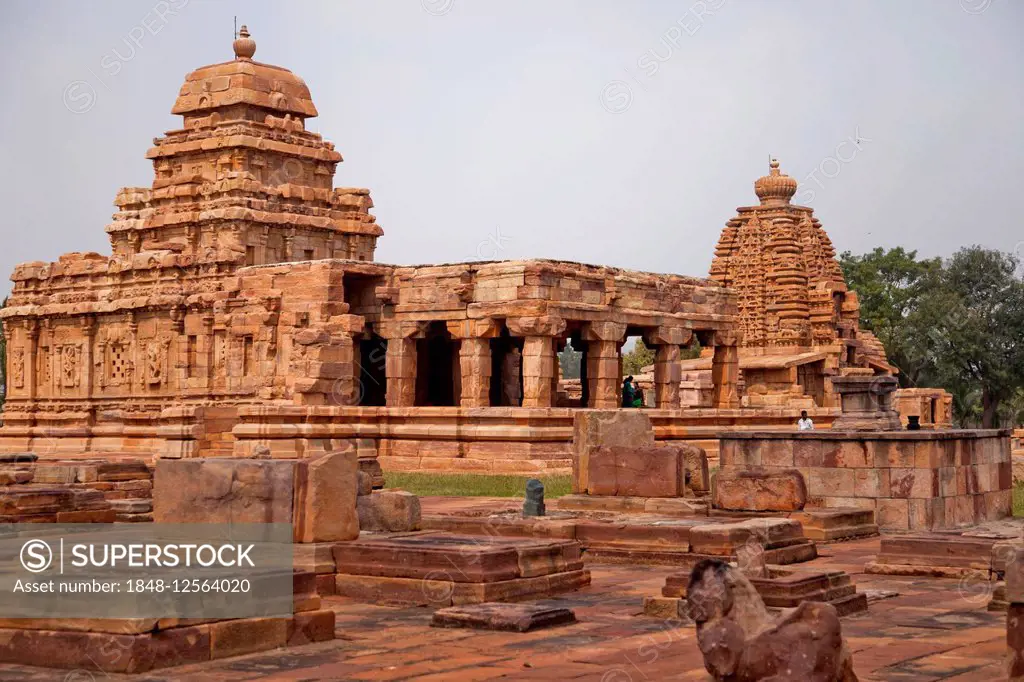 Temple building from the Chalukya dynasty, UNESCO World Heritage Site, Pattadakal, Karnataka, India