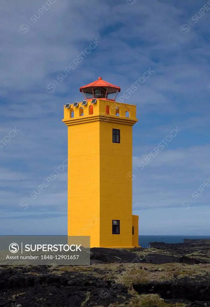 Yellow Lighthouse Skálasnagi, Iceland