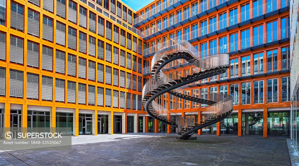 Endless staircase, double helix, sculpture, artist Olafur Eliasson, auditing firm KPMG, Westend, Schwantalerho¨he, Munich, Bavaria, Germany