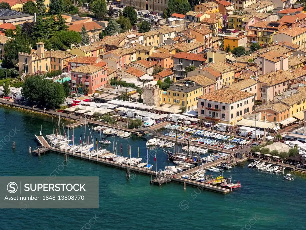 Marina with sailboats, Bardolino, Lake Garda, Veneto, Italy