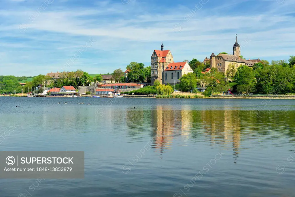 Castle Seeburg, Lake Süßer See, Seeburg, Mansfelder Land, Saxony-Anhalt, Germany