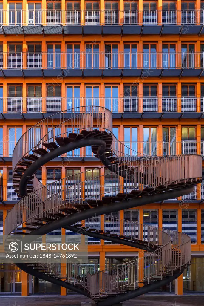 Endless stairs, double helix, sculpture by artist Olafur Eliasson, building of the auditing company KPMG, Munich, Bavaria, Germany