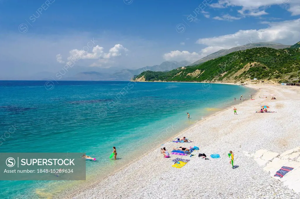 Plazhi Shpella, Lukova beach, Albanian Riviera, Ionian Sea, Qark Vlora, Albania