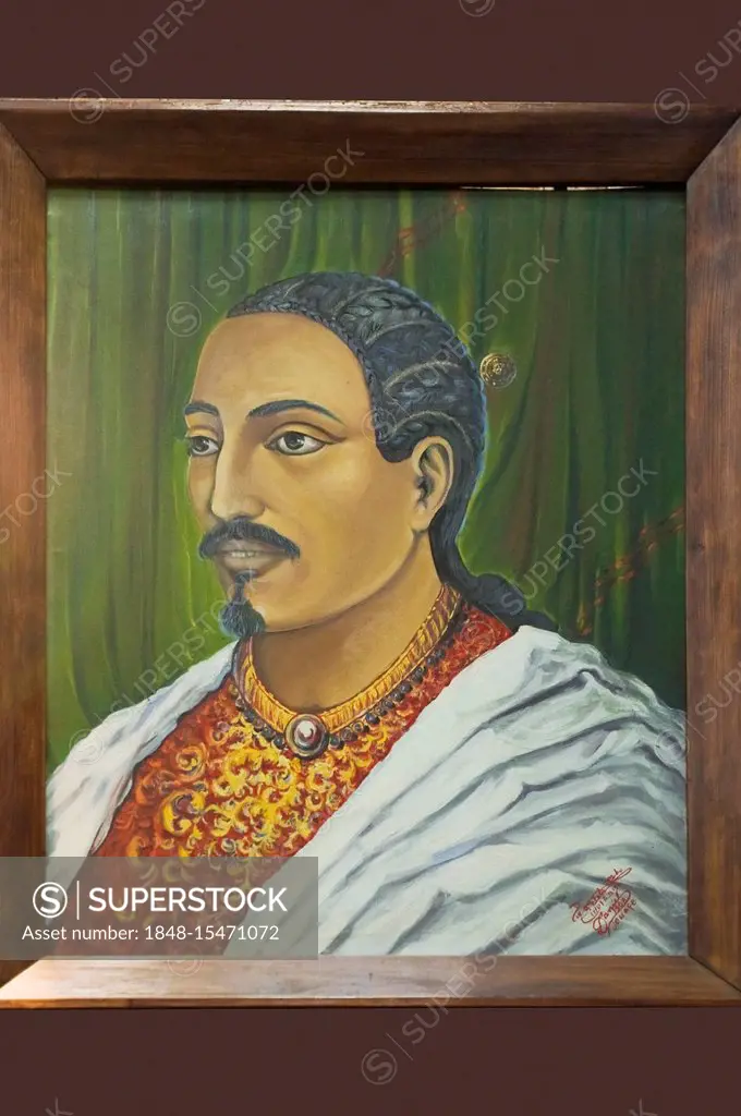 Painting representing Emperor Yohannes IV, 1831-1889, Addis Ababa National Museum, Ethiopia, Africa