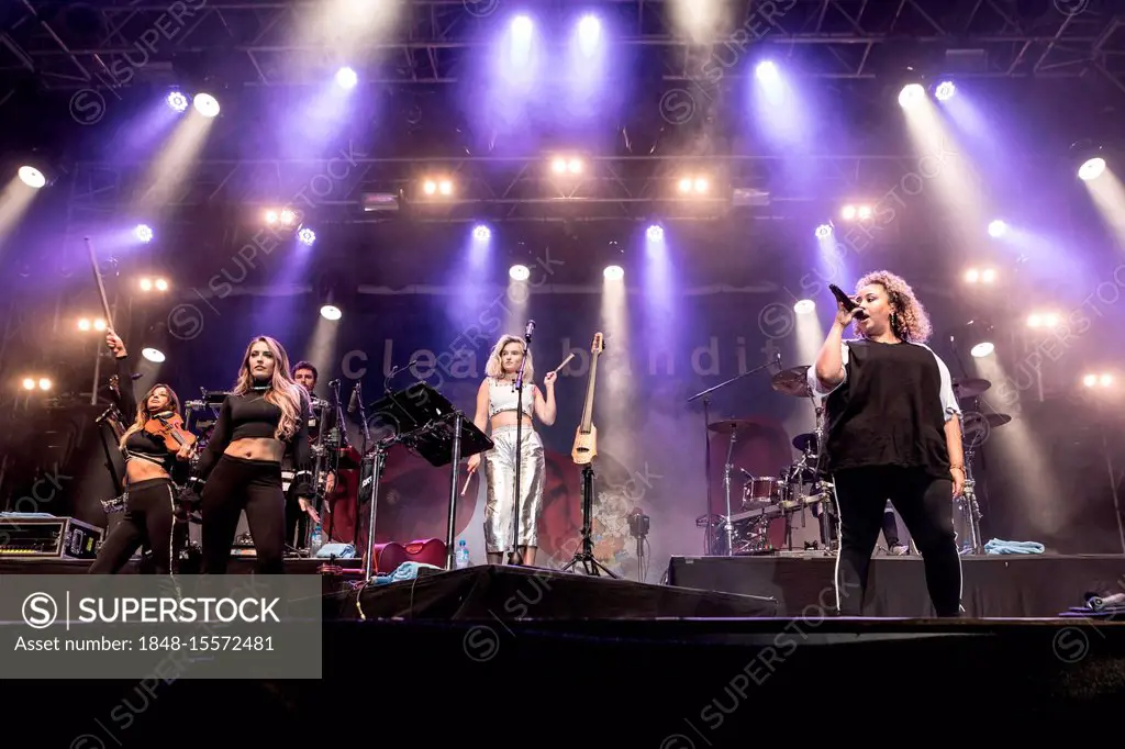 The British electropop band Clean Bandit live at the 26th Heitere Open Air in Zofingen, Aargau, Switzerland