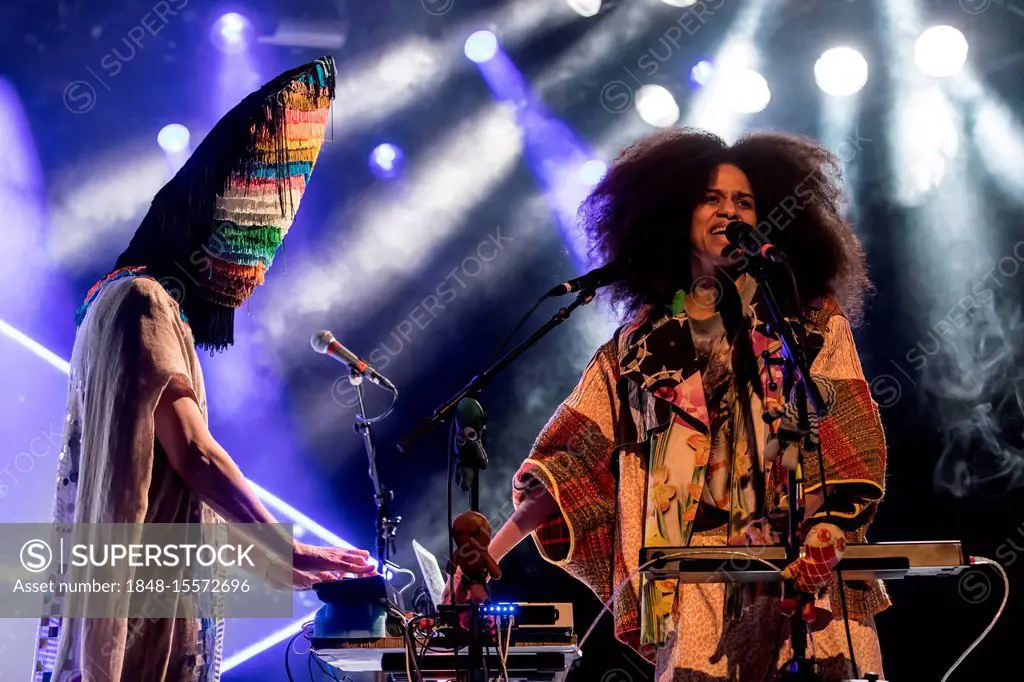 The Swiss electro-music duo, consisting of singer Joy Frempong and drummer Marcel Blatti aka Lleluja-Ha, live at the Schüür Lucerne, Switzerland