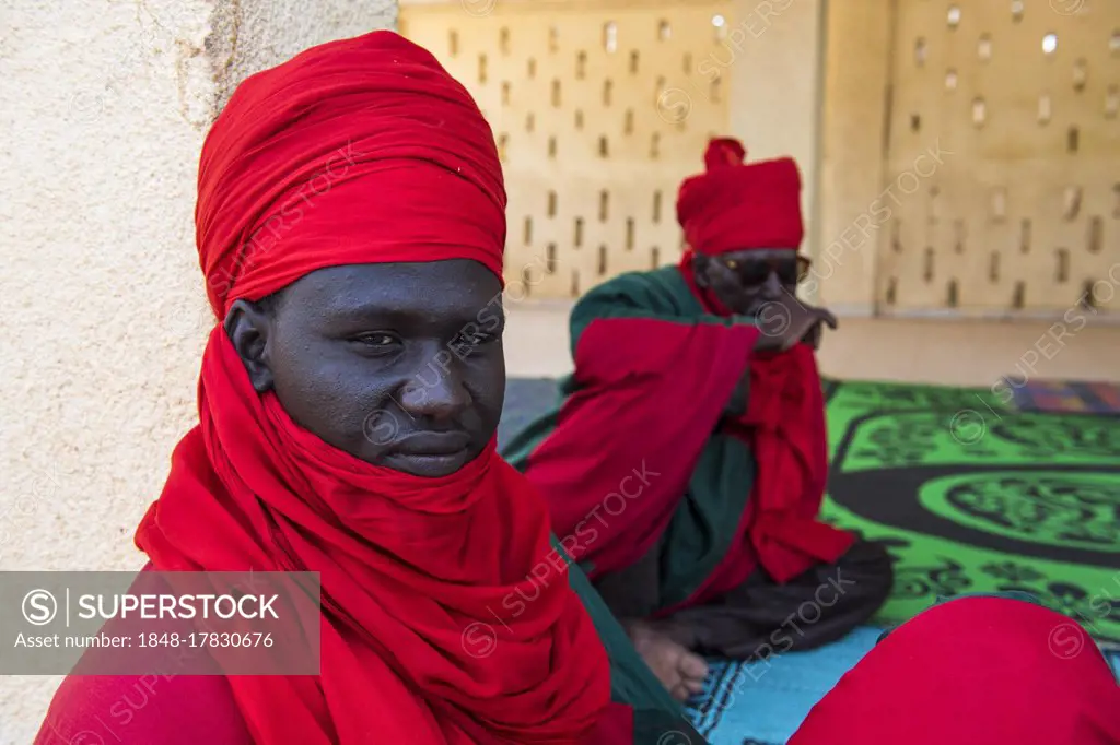 Bodyguard of the Sultan before the Sultans palace of Koure, Niger, Africa